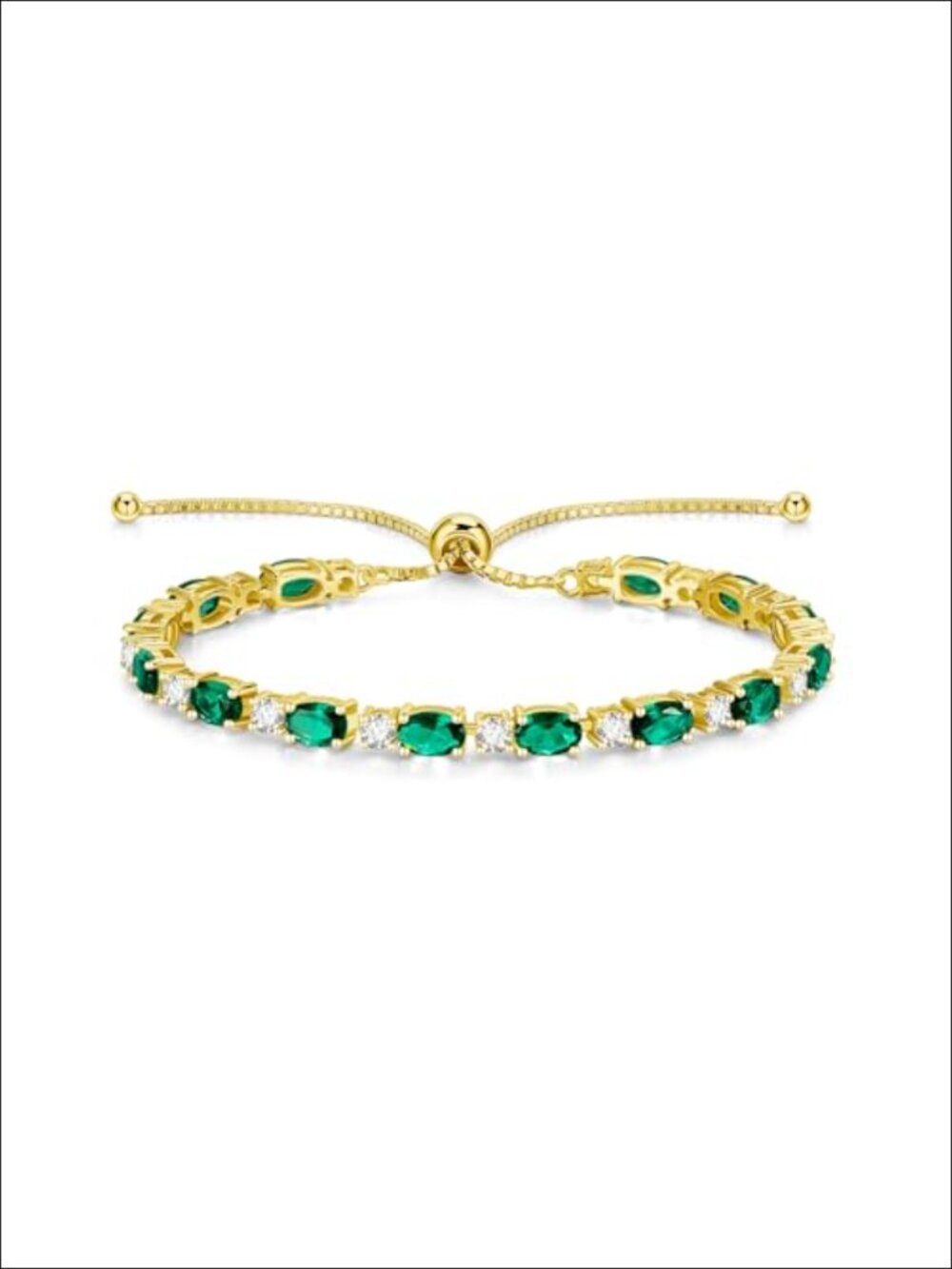 14K Gold Plated Sterling Silver Bolo Tennis Bracelet - 7 inch